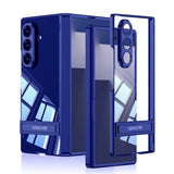 Galaxy Z Fold 7 Kılıf Kamera Korumalı Şeffaf Tasarımlı Zore Lego Standlı Kapak