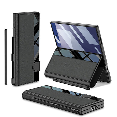 Galaxy Z Fold 7 Kılıf Kamera Korumalı Zore Kıpta Aynalı Kalem Bölmeli Fest Kapak