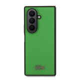 Galaxy Z Fold 7 Kılıf Lacoste Orjinal Lisanslı M-safe Şarj Özellikli Pike Desenli Arka Yüzey İkonik Timsah Metal Logolu Kapak