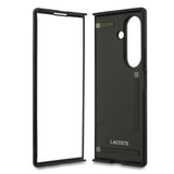 Galaxy Z Fold 7 Kılıf Lacoste Orjinal Lisanslı M-safe Şarj Özellikli Pike Desenli Arka Yüzey İkonik Timsah Metal Logolu Kapak