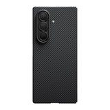 Galaxy Z Fold 7 Kılıf M-safe Şarj Özellikli 600D Aramid Fiber Pitaka Ultra-Slim Classic Serisi Black-Grey Twill Kapak