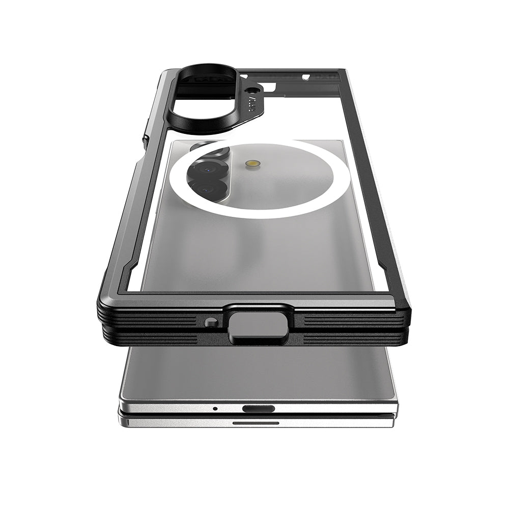 Galaxy Z Fold 7 Kılıf M-safe Şarj Özellikli Airbagli Raptic Shield Serisi Şeffaf Arka Yüzey Kapak