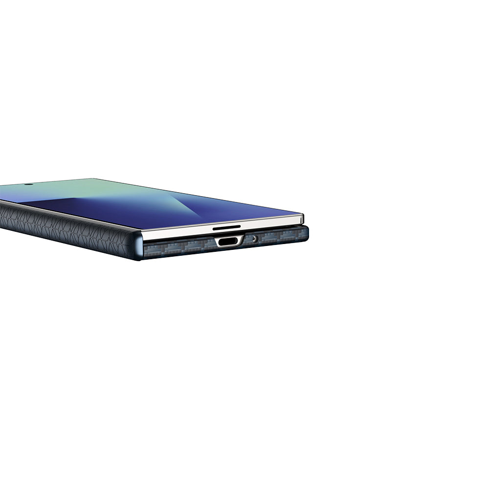 Galaxy Z Fold 7 Kılıf M-safe Şarj Özellikli Raptic Aramid Skin-Pro Profound Serisi Karbon Kapak