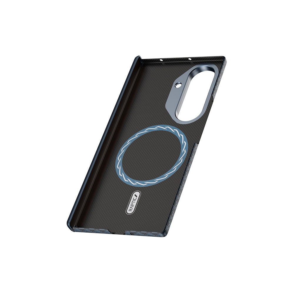 Galaxy Z Fold 7 Kılıf M-safe Şarj Özellikli Raptic Aramid Skin-Pro Profound Serisi Karbon Kapak