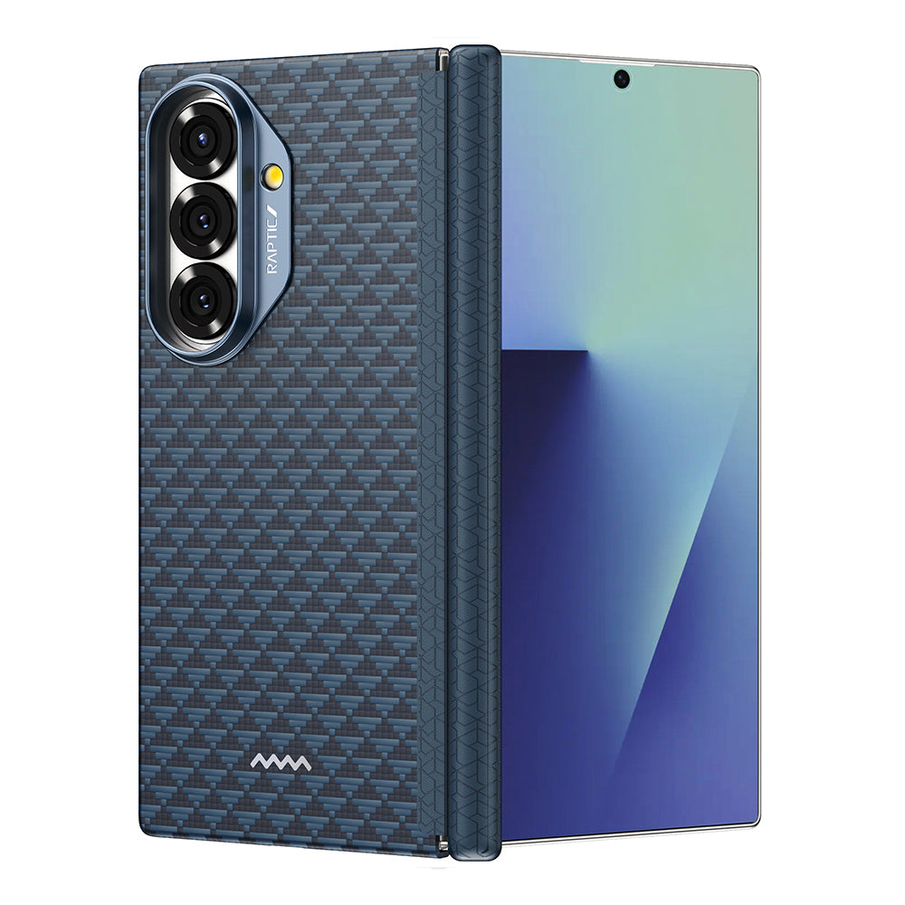 Galaxy Z Fold 7 Kılıf M-safe Şarj Özellikli Raptic Aramid Skin-Pro Profound Serisi Karbon Kapak