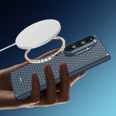 Galaxy Z Fold 7 Kılıf M-safe Şarj Özellikli Raptic Aramid Skin-Pro Profound Serisi Karbon Kapak