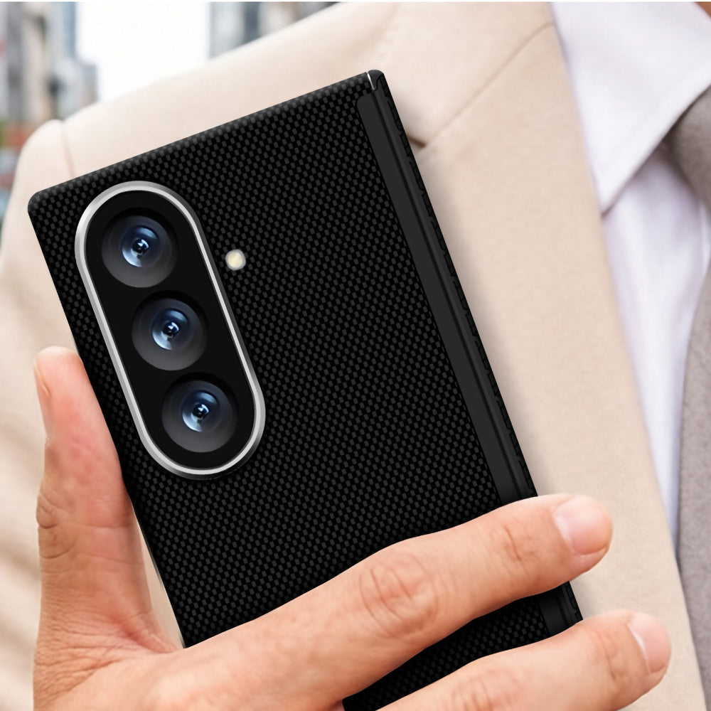 Galaxy Z Fold 7 Kılıf M-Safe Şarj Özellikli Zore Paris Zerre Sert PC Kapak