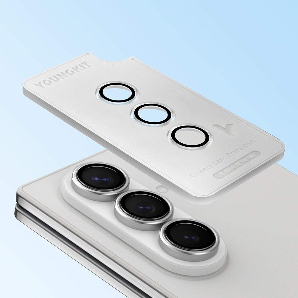 Galaxy Z Fold 7 Youngkit Alloy Original Parlama Önleyici Kamera Lens Koruyucu + Kolay Uygulama Aparatlı