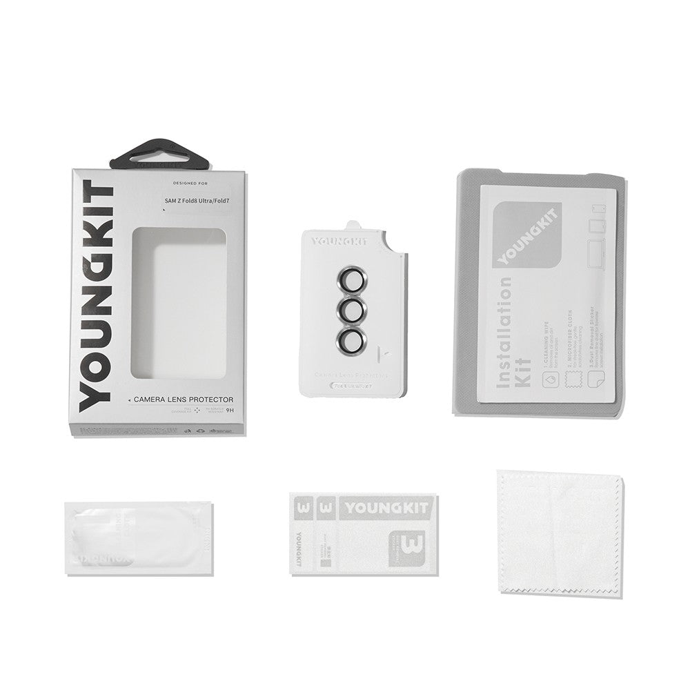 Galaxy Z Fold 7 Youngkit Alloy Original Parlama Önleyici Kamera Lens Koruyucu + Kolay Uygulama Aparatlı