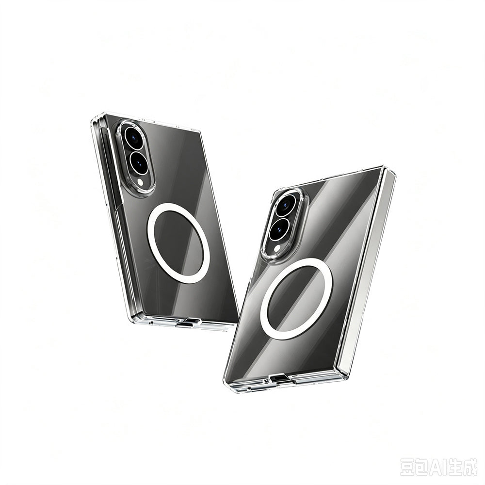 Galaxy Z Fold 8 Kamera Korumalı M-Safe Şarj Özellikli Şeffaf Zore London Sert PC Kapak
