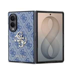 Galaxy Z Fold 8 Kılıf Guess Orjinal Lisanslı 4G Desenli Metal Büyük 4G ve Yazı Logolu Kapak