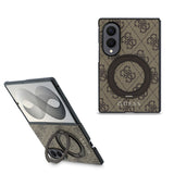 Galaxy Z Fold 8 Kılıf Guess Orjinal Lisanslı M-safe Şarj Özellikli 360 Derece Dönebilen Standlı PU Metal Logolu Kapak