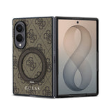 Galaxy Z Fold 8 Kılıf Guess Orjinal Lisanslı M-safe Şarj Özellikli 360 Derece Dönebilen Standlı PU Metal Logolu Kapak