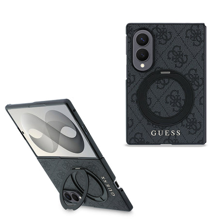 Galaxy Z Fold 8 Kılıf Guess Orjinal Lisanslı M-safe Şarj Özellikli 360 Derece Dönebilen Standlı PU Metal Logolu Kapak
