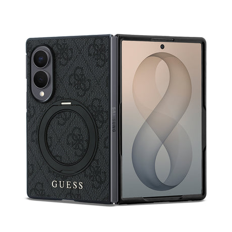 Galaxy Z Fold 8 Kılıf Guess Orjinal Lisanslı M-safe Şarj Özellikli 360 Derece Dönebilen Standlı PU Metal Logolu Kapak