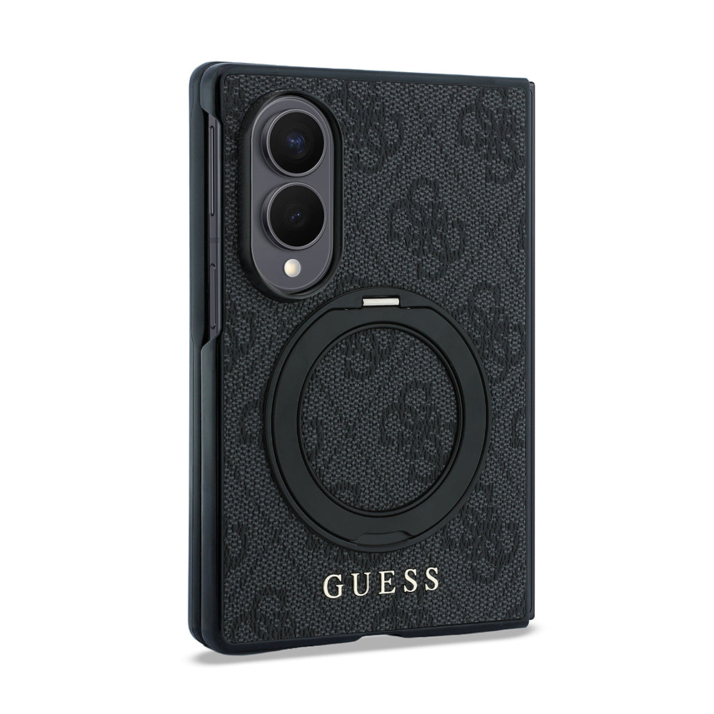 Galaxy Z Fold 8 Kılıf Guess Orjinal Lisanslı M-safe Şarj Özellikli 360 Derece Dönebilen Standlı PU Metal Logolu Kapak