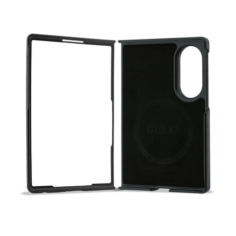 Galaxy Z Fold 8 Kılıf Guess Orjinal Lisanslı M-safe Şarj Özellikli 360 Derece Dönebilen Standlı PU Metal Logolu Kapak
