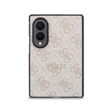 Galaxy Z Fold 8 Kılıf Guess Orjinal Lisanslı M-safe Şarj Özellikli PU Deri 4G Desenli Yazı Logolu Kapak