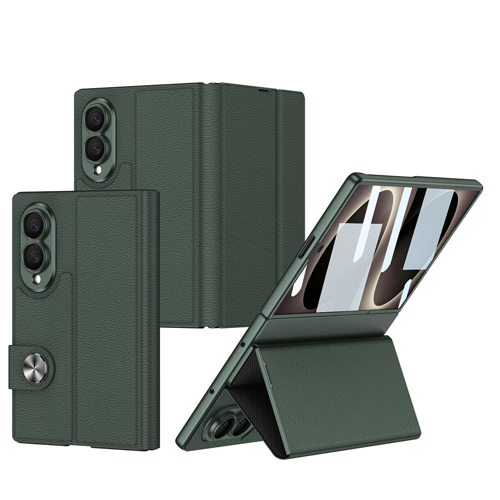 Galaxy Z Fold 8 Kılıf Karbon Fiber Tasarımlı Magnetik Tokalı Kartlıklı Zore Kıpta Zegna Kapak