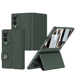 Galaxy Z Fold 8 Kılıf Karbon Fiber Tasarımlı Magnetik Tokalı Kartlıklı Zore Kıpta Zegna Kapak