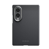 Galaxy Z Fold 8 Kılıf M-safe Şarj Özellikli 600D Aramid Karbon Fiber Pitaka Edge Serisi Black-Grey Twill Kapak