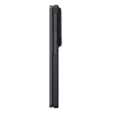 Galaxy Z Fold 8 Kılıf M-safe Şarj Özellikli 600D Aramid Karbon Fiber Pitaka Edge Serisi Black-Grey Twill Kapak