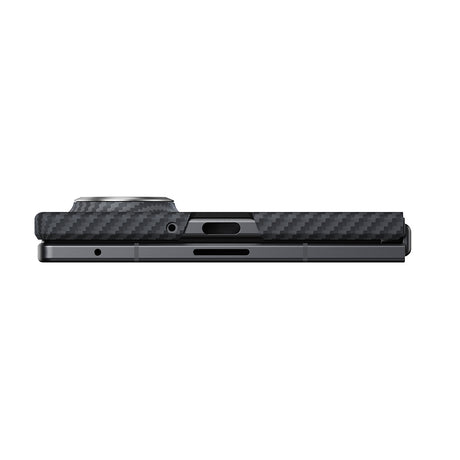 Galaxy Z Fold 8 Kılıf M-safe Şarj Özellikli 600D Aramid Karbon Fiber Pitaka Edge Serisi Black-Grey Twill Kapak