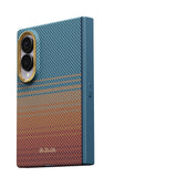 Galaxy Z Fold 8 Kılıf M-safe Şarj Özellikli Aramid Karbon Fiber Menteşe Butonlu Suite Pitaka Sunset 2.0 California Dream Serisi Kapak