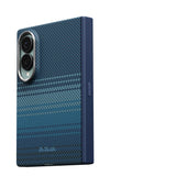 Galaxy Z Fold 8 Kılıf M-safe Şarj Özellikli Aramid Karbon Fiber Menteşe Butonlu Suite Pitaka Sunset-Moonrise Serisi Kapak