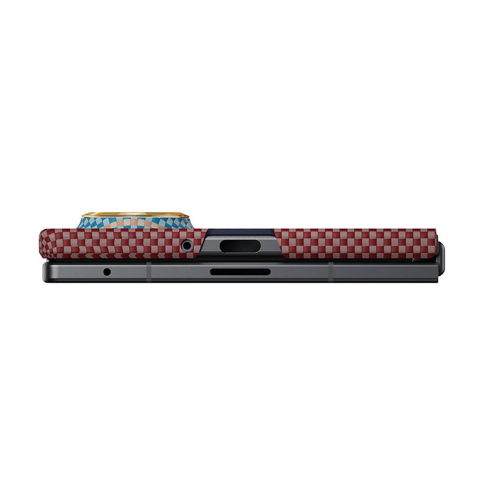Galaxy Z Fold 8 Kılıf M-safe Şarj Özellikli Aramid Karbon Fiber Pitaka Sunset 2.0 California Dream Serisi Kapak