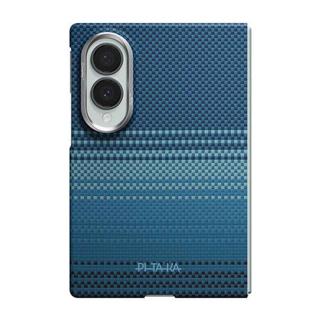 Galaxy Z Fold 8 Kılıf M-safe Şarj Özellikli Aramid Karbon Fiber Pitaka Tactile Woven Sunset-Moonrise Serisi Kapak