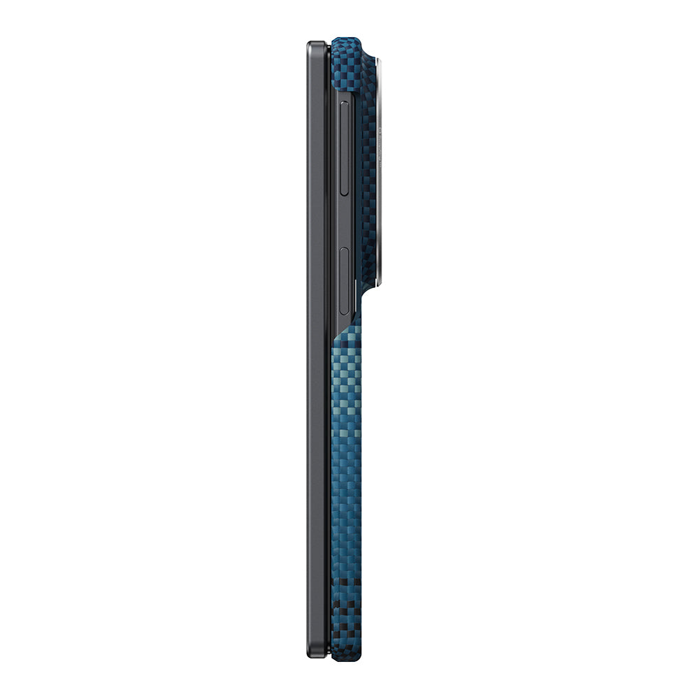 Galaxy Z Fold 8 Kılıf M-safe Şarj Özellikli Aramid Karbon Fiber Pitaka Tactile Woven Sunset-Moonrise Serisi Kapak