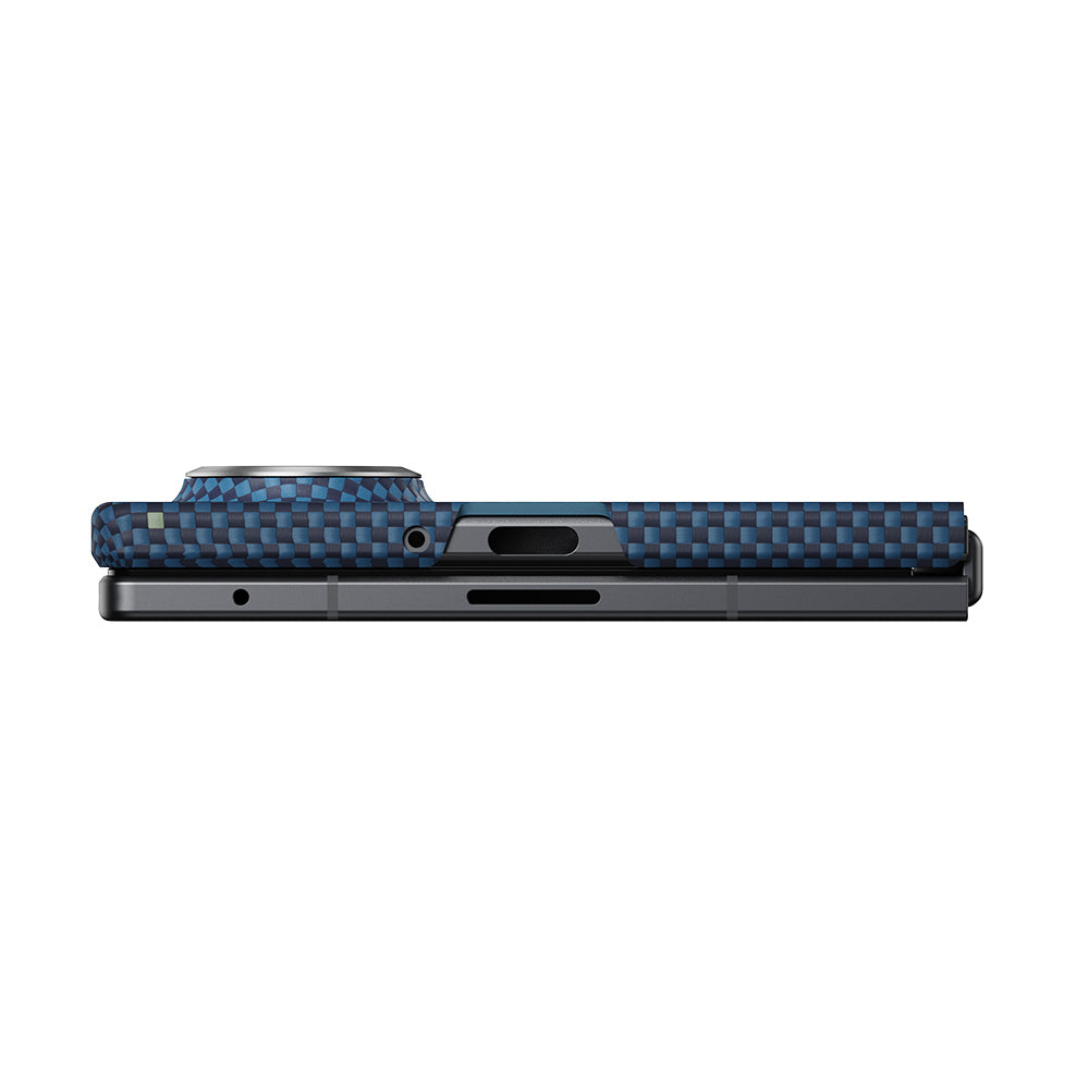Galaxy Z Fold 8 Kılıf M-safe Şarj Özellikli Aramid Karbon Fiber Pitaka Tactile Woven Sunset-Moonrise Serisi Kapak