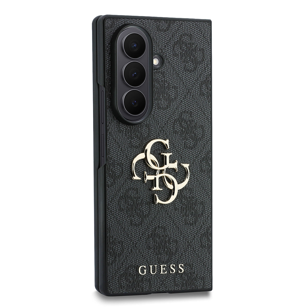 Galaxy Z Fold 8 Ultra Kılıf Guess Orjinal Lisanslı M-safe Şarj Özellikli PU Deri 4G Desenli Yazı Logolu Kapak
