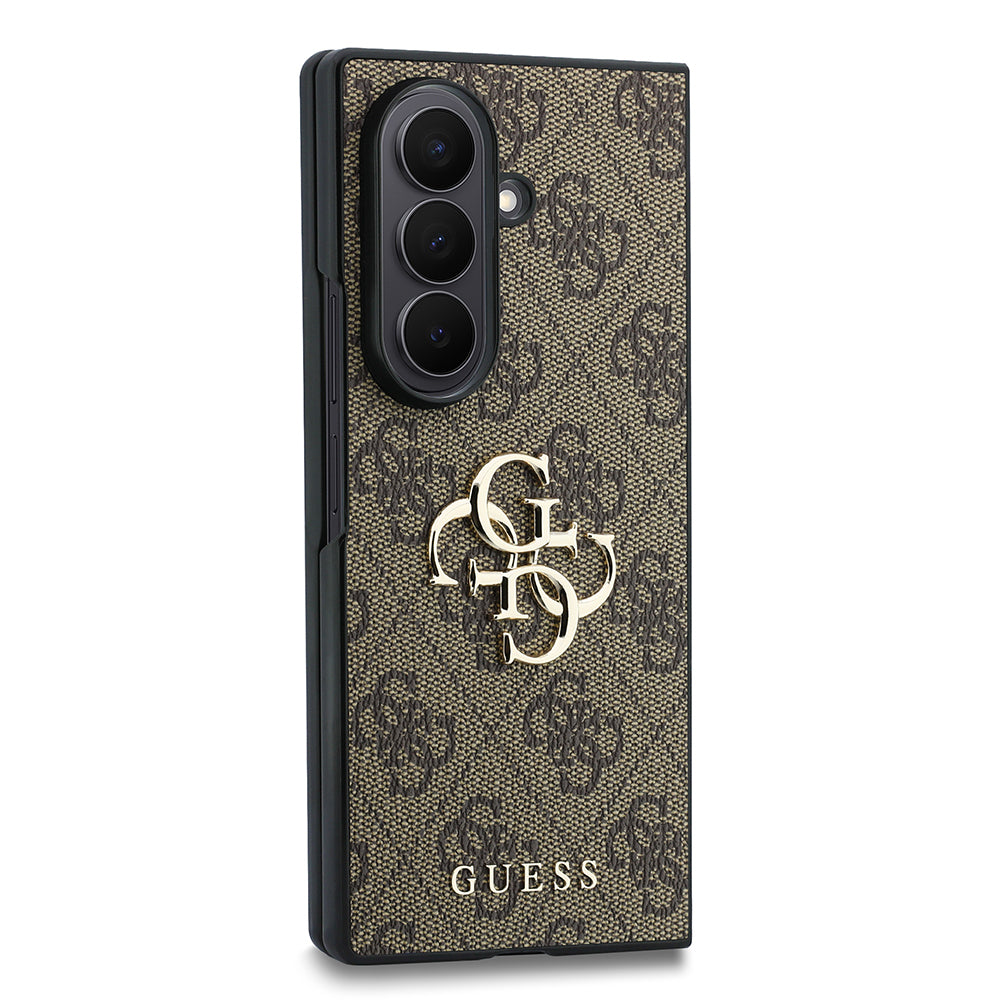 Galaxy Z Fold 8 Ultra Kılıf Guess Orjinal Lisanslı M-safe Şarj Özellikli PU Deri 4G Desenli Yazı Logolu Kapak