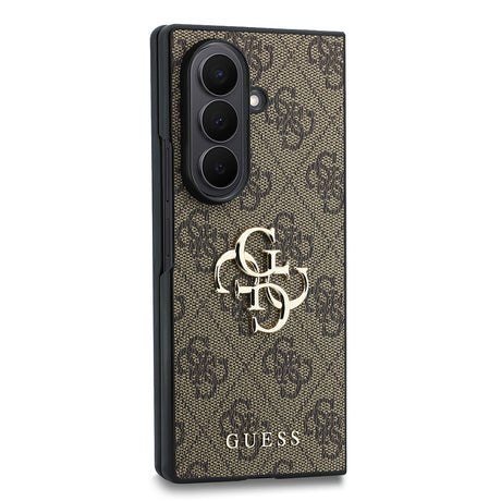Galaxy Z Fold 8 Ultra Kılıf Guess Orjinal Lisanslı M-safe Şarj Özellikli PU Deri 4G Desenli Yazı Logolu Kapak