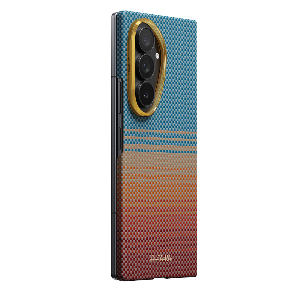 Galaxy Z Fold 8 Ultra Kılıf M-safe Şarj Özellikli Aramid Karbon Fiber Pitaka Sunset 2.0 California Dream Serisi Kapak
