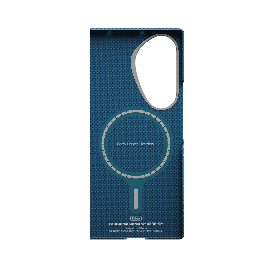 Galaxy Z Fold 8 Ultra Kılıf M-safe Şarj Özellikli Aramid Karbon Fiber Pitaka Tactile Woven Sunset-Moonrise Serisi Kapak