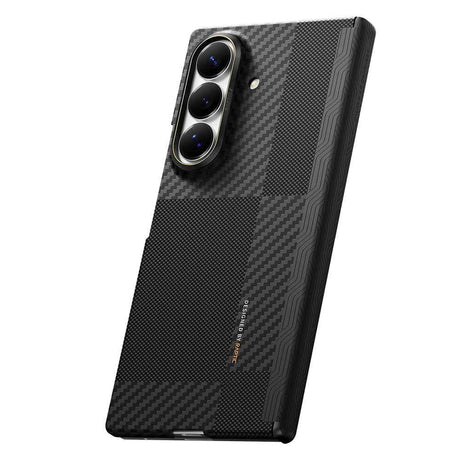 Galaxy Z Fold 8 Ultra Kılıf M-safe Şarj Özellikli Metal Kamera Çerçeveli Raptic Aramid SkinPro Serisi Karbon Kapak