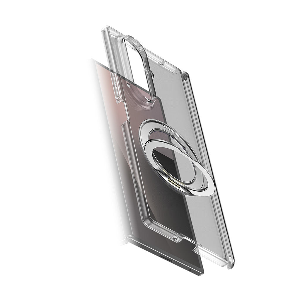 Galaxy Z Fold 8 Ultra Kılıf M-safe Şarj Özellikli Transparan Sert PC Wlons Pita Standlı Kapak