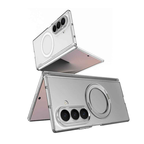 Galaxy Z Fold 8 Ultra Kılıf M-safe Şarj Özellikli Transparan Sert PC Wlons Pita Standlı Kapak