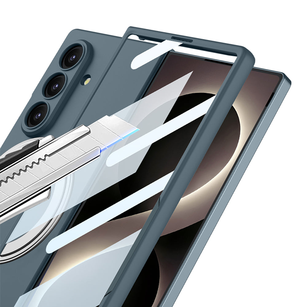Galaxy Z Fold 8 Ultra Kılıf M-safe Şarj Özellikli Zore Kıpta Yüzüklü Kamera Korumalı Kapak