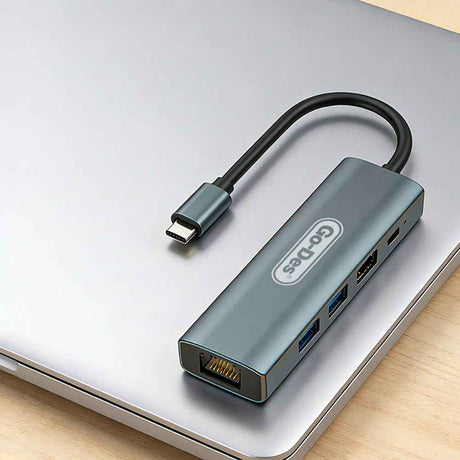 Go Des GD-6873 Type-C to HDTV 5in1 Dönüştürücü Adaptör