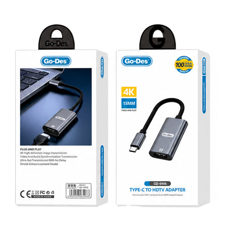 Go Des GD-6906 HDTV Type-C to HDMI 4K Ultra HD Ses ve Video Adaptörü 60hz