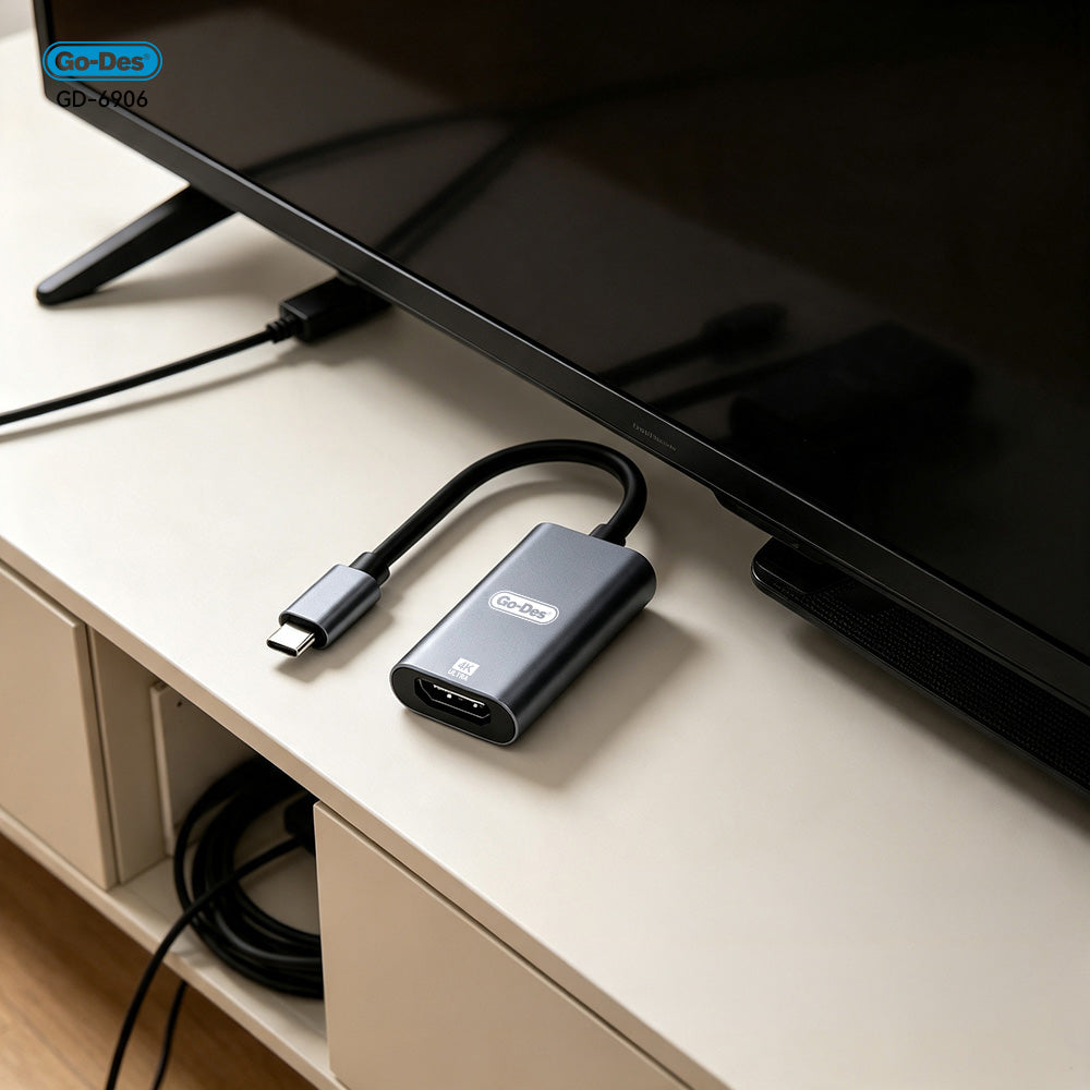 Go Des GD-6906 HDTV Type-C to HDMI 4K Ultra HD Ses ve Video Adaptörü 60hz