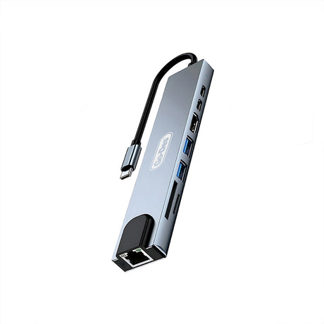 Go Des GD-9218 Type-C Bağlantılı 8in1 USB3.0 + PD + Hdmi 4K Ultra HD + RJ45 + SD/TF Bağlantılı Hub Adaptör