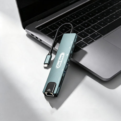 Go Des GD-9230 Type-C Bağlantılı 8in1 USB3.0 + PD + Hdmi 4K Ultra HD + RJ45 + SD/TF Bağlantılı Hub Adaptör