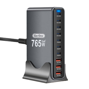 Go Des GD-B963 GaN Teknolojili 10 Portlu Masaüstü Şarj İstasyonu 765W