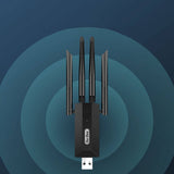 Go Des GD-BT318 Çift Bantlı 1200m 300Mbps 4 Antenli Kablosuz İnternet Sağlayıcı USB WiFi Adaptör