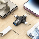 Go Des GD-CT196 4in1 Type-C+Lightning+Micro+USB3.0 OTG Dönüştürücü Adaptör